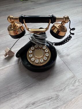 Vintage Western Electric Black Gold Rotary Antique Telephone